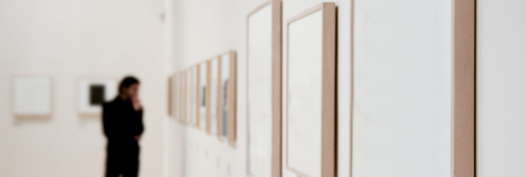Man in art gallery